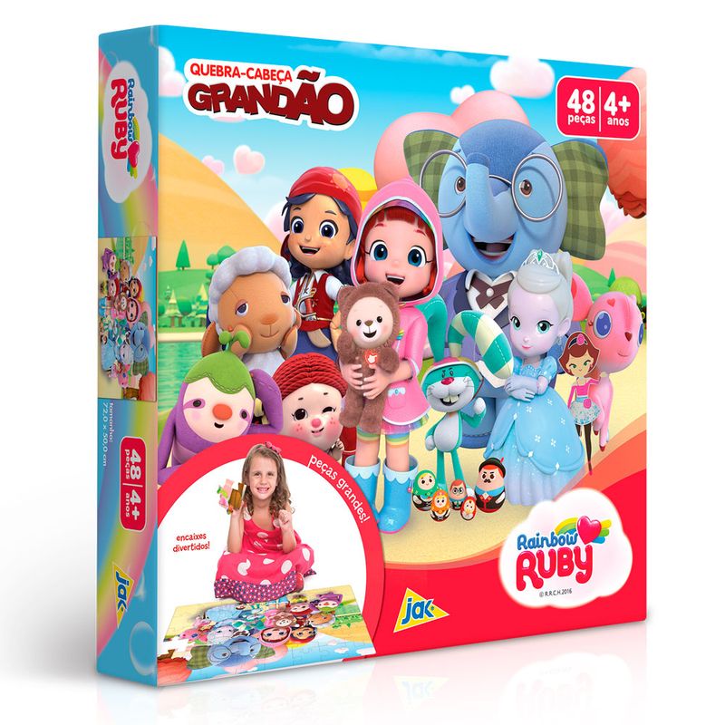 Quebra-Cabeca-Grandao---Rainbow---Ruby---48-Pecas---Toyster