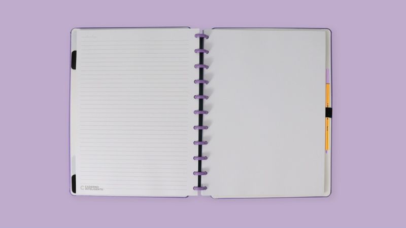 Caderno_Inteligente_All_Purple_Tamanho_Grande_Roxo_Aberto