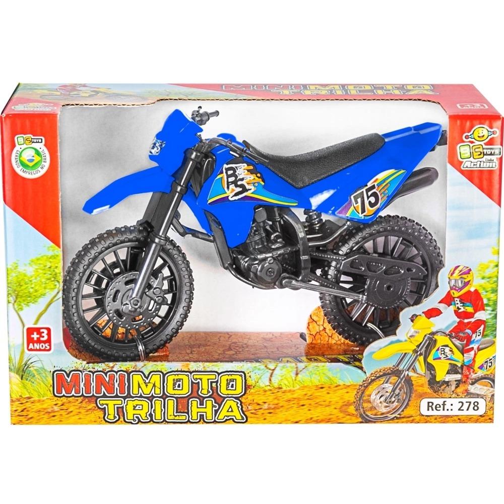 Motinha Mini Moto De Trilha Motocross 20 Cm Coloridos Azul