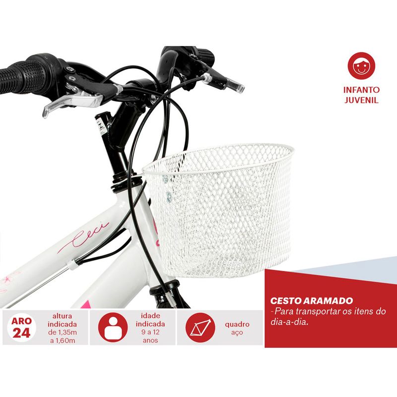 Bicicleta-ARO-24---Ceci---Branco-Personalizado---Caloi
