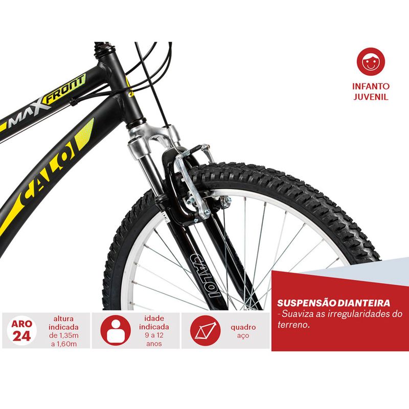Bicicleta-ARO-24---Max-Front---Preta-e-Amarela---Caloi