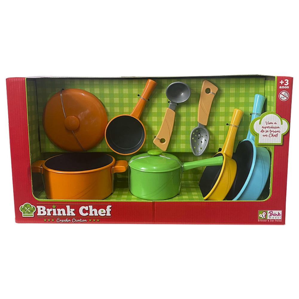 Kit de Panelinhas Infantil Brink Chef 9 Peças - Brink 2024 - Ri Happy