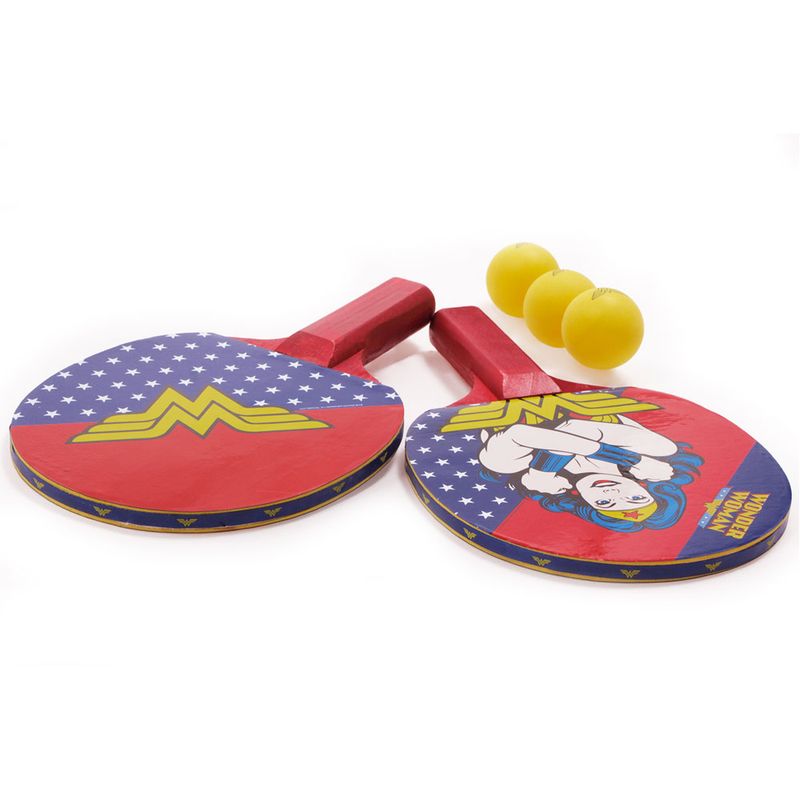 Par-de-Raquetes-de-Ping-Pong-e-Bolinha---DC-Comics---Mulher-Maravilha---Bel-Fix