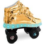 Patins-Classico---4-Rodas-com-LED---Dourado---Fun---Tam-37-38