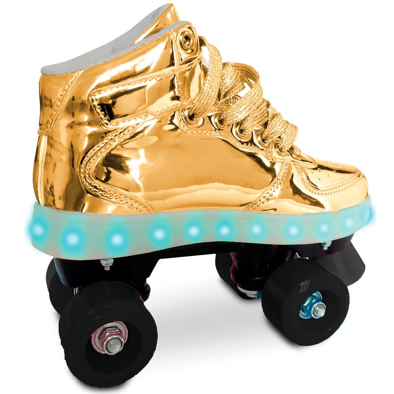 Patins-Classico---4-Rodas-com-LED---Dourado---Fun---Tam-37-38