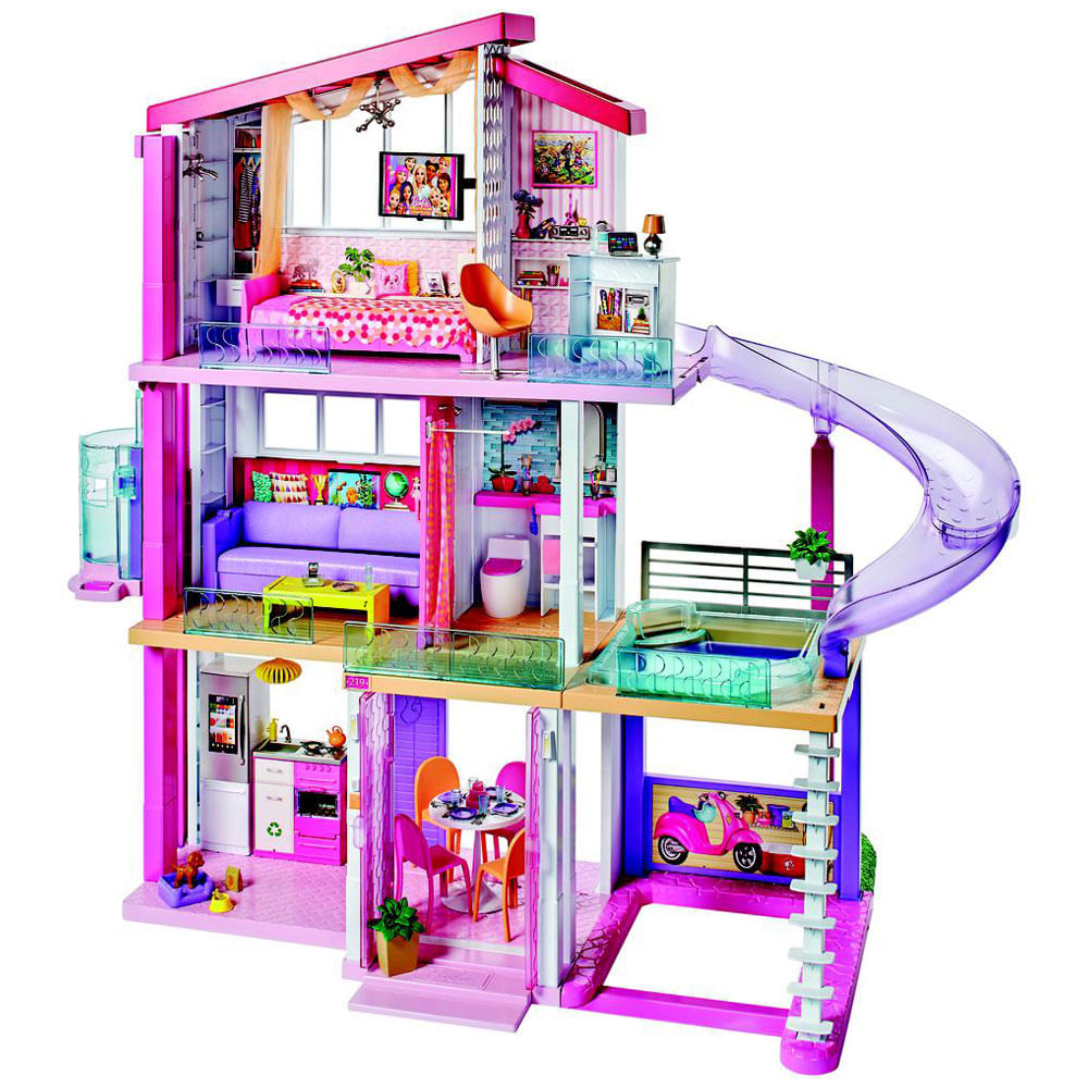 Playset E Acessorios Barbie Casa Dos Sonhos 75 Cm Mattel FHY73 Frente ?v=636685716396200000
