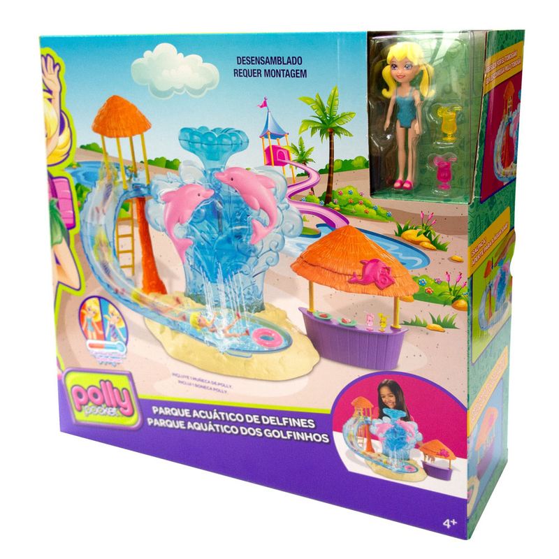 Playset-e-Mini-Boneca---Polly-Pocket---Parque-Aquatico-e-Golfinhos---Mattel