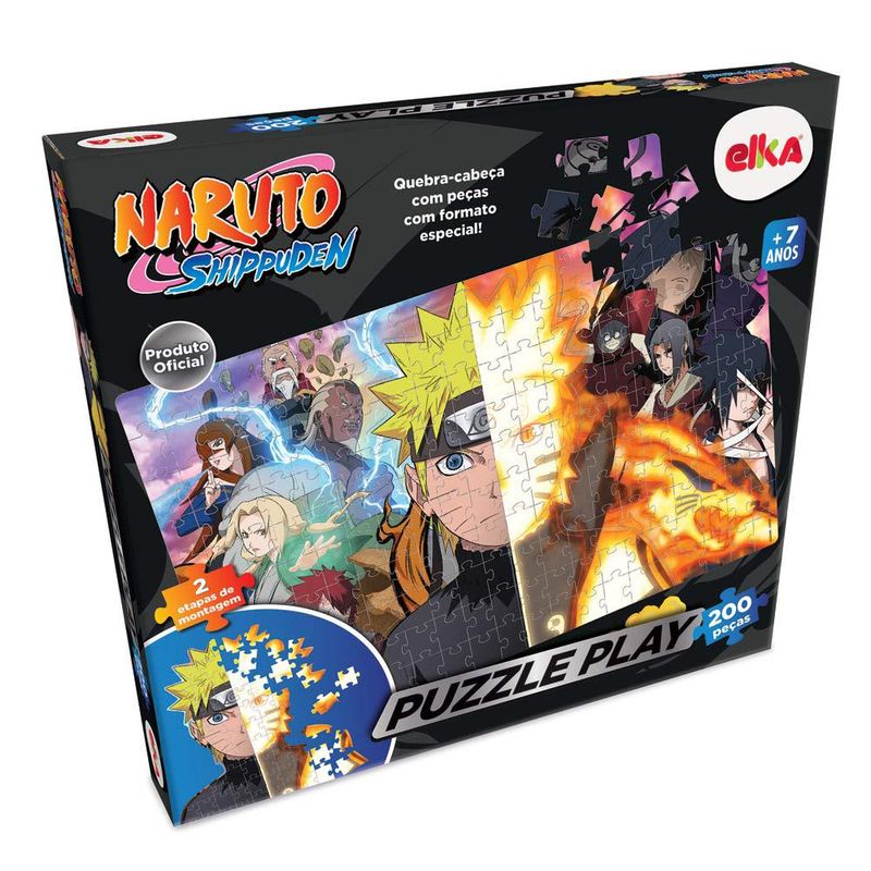 Quebra-Cabeca---Naruto-Shippuden---200-Pecas---Puzzle-Play---2-Etapas---Elka-0