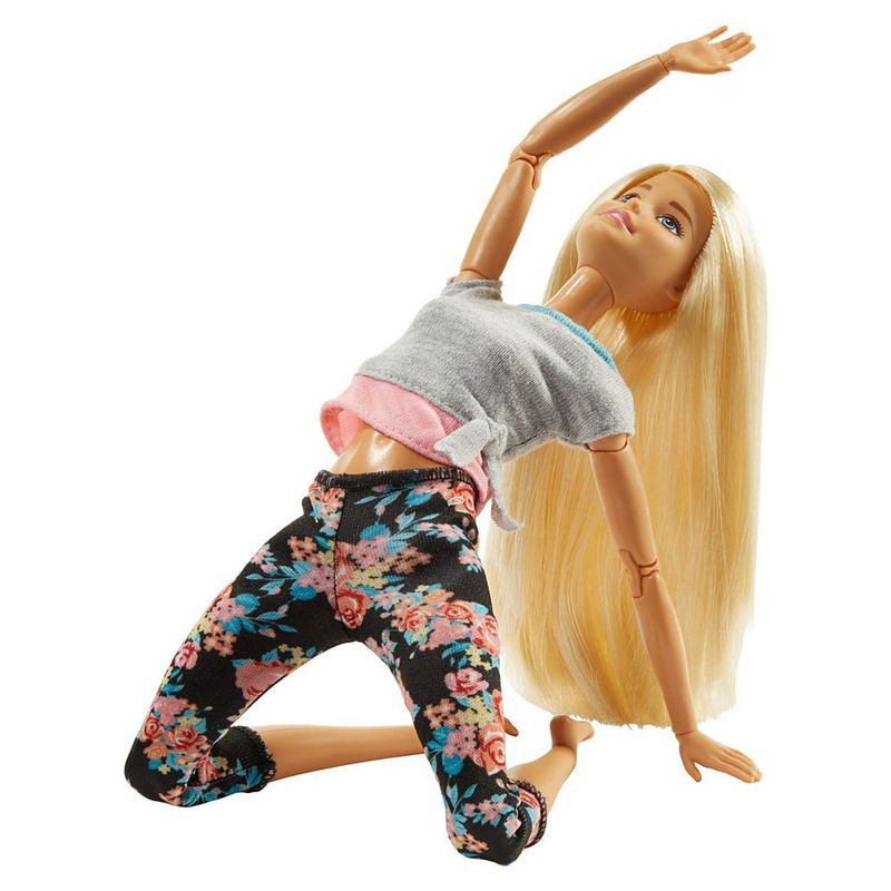 Boneca-Barbie---Feita-para-Mexer---Aula-de-Yoga---Blusa-Cinza-e-Rosa---Mattel