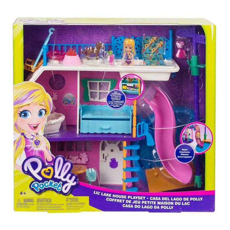 Playset e Mini Boneca - Polly Pocket - Casa do Lago da Polly - Mattel - Ri  Happy