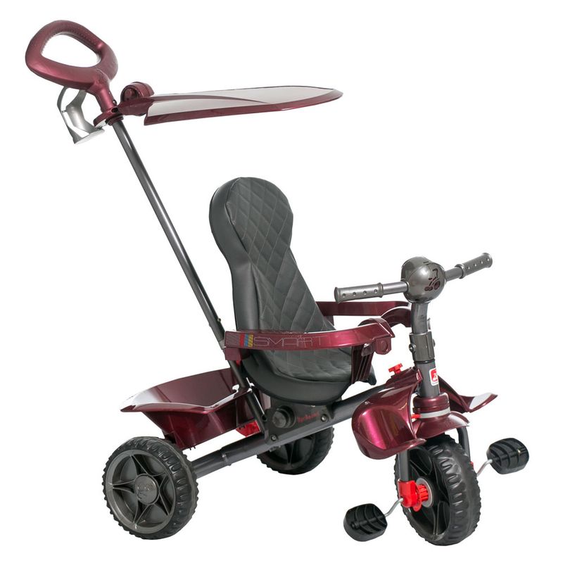 Triciclo-de-Passeio---Smart---Reclinavel---Vinho---Bandeirante_Frente