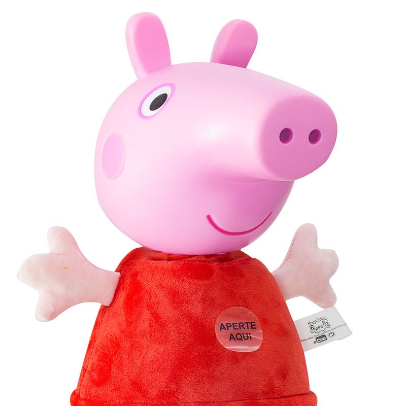 Pelucia-com-Sons---30-Cm-com-Cabeca-de-Vinil---Peppa-Pig---Peppa---Estrela