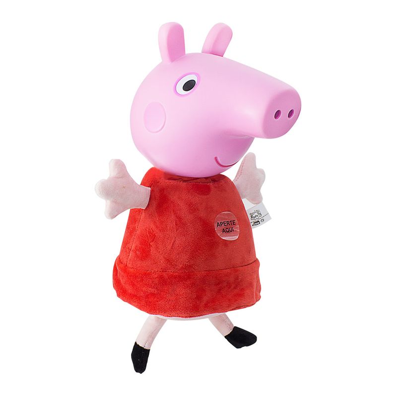 Pelucia-com-Sons---30-Cm-com-Cabeca-de-Vinil---Peppa-Pig---Peppa---Estrela
