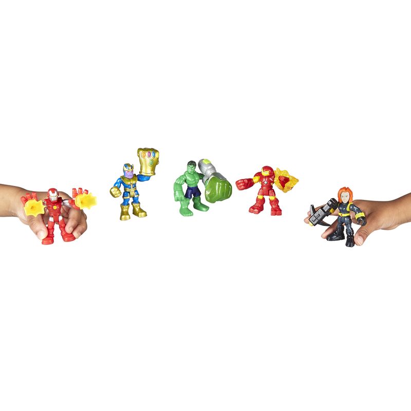 Conjunto-de-Mini-Figuras---Playskool-Heroes---Marvel-Super-Heroes---Esquadrao-Poderoso---Hasbro