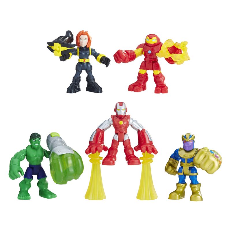 Conjunto-de-Mini-Figuras---Playskool-Heroes---Marvel-Super-Heroes---Esquadrao-Poderoso---Hasbro