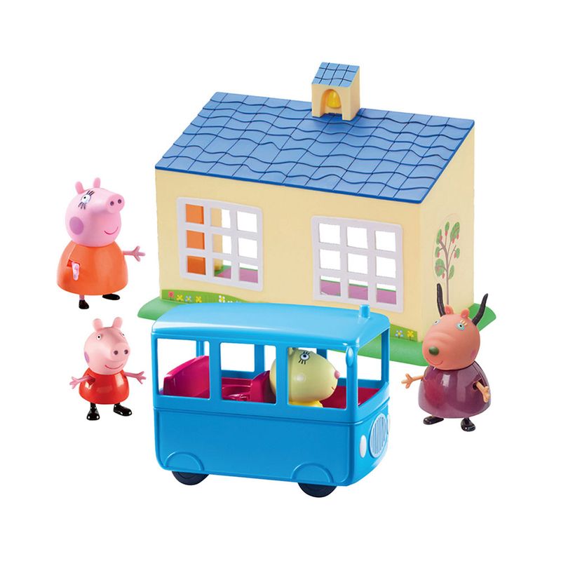 Mini-Figura-e-Acessorios---Escolinha-e-Onibus-Escolar---Peppa-Pig---DTC