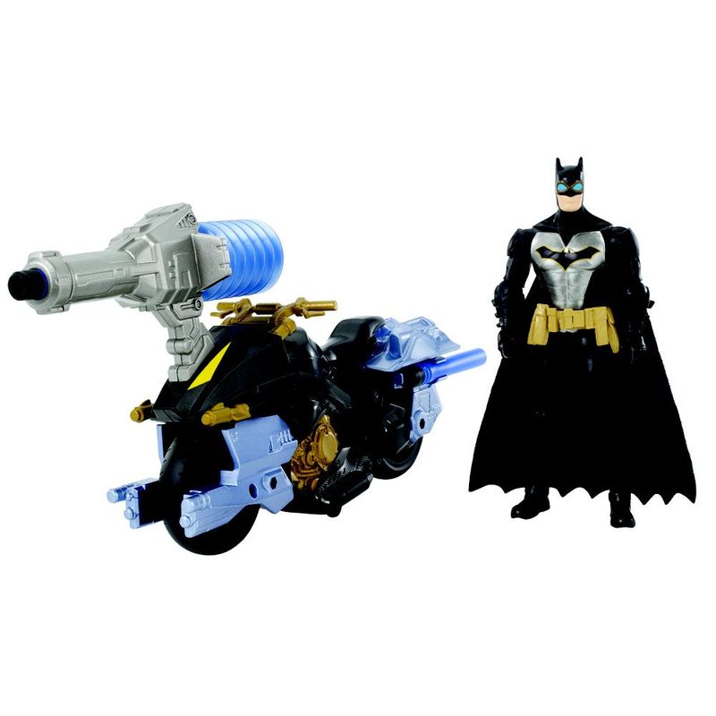 Figura-Articulada-15-Cm-e-Veiculo---DC-Comics---Batman-e-Batmoto-com-Lancador---Mattel