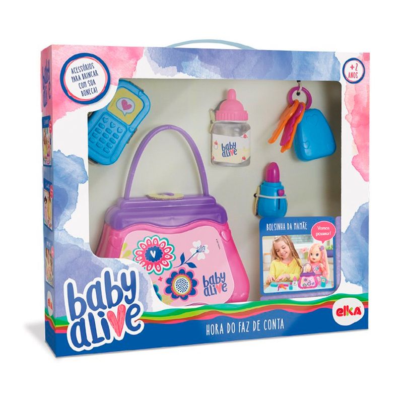 Conjunto-Hora-do-Faz-de-Conta---Baby-Alive---Bolsinha-da-Mamae---Elka