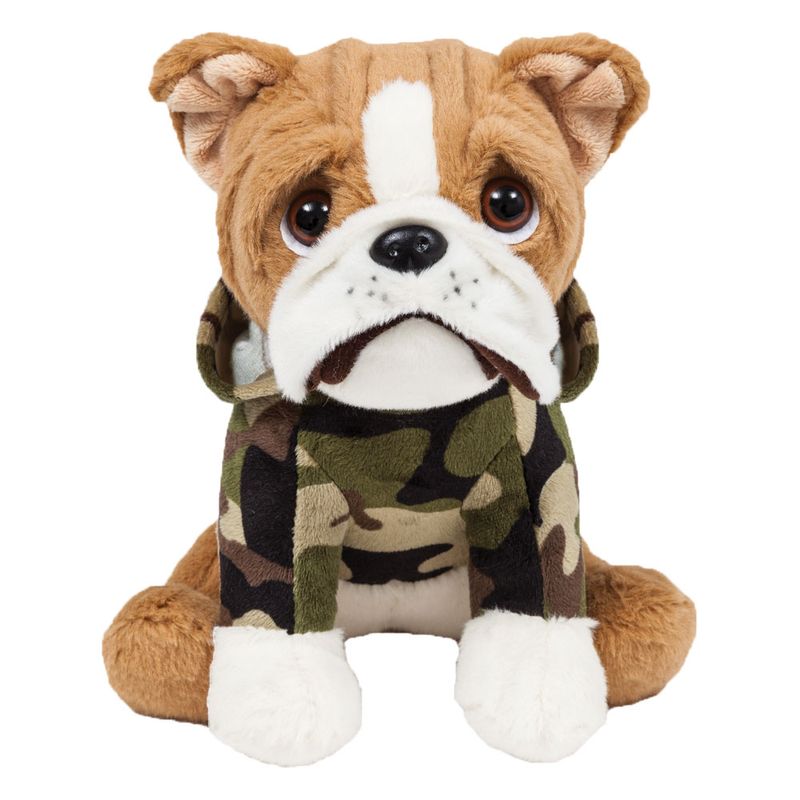 Pelucia---22-Cm---Cachorrinho---Bulldog-Sentado---Militar---Buba