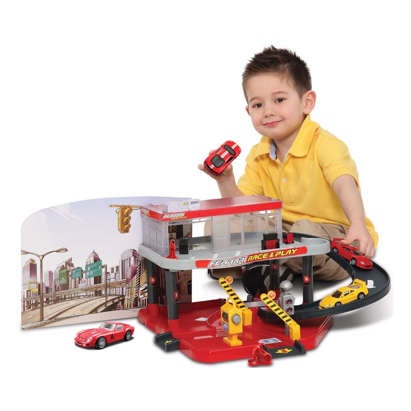 Playset-e-Pista-de-Percurso---Ferrari-Race---Play---Auto-Service---Maisto