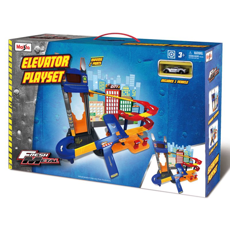 Playset-e-Pista-de-Percurso---Fresh-Metal---Elevator---Maisto