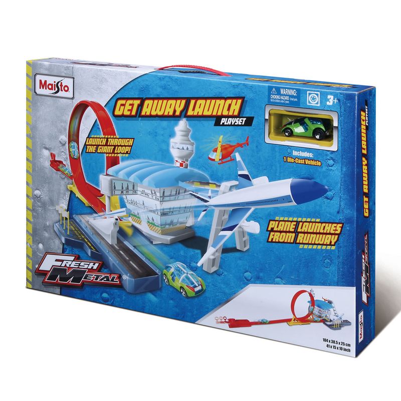 Playset-e-Pista-de-Percurso---Fresh-Metal---Get-Away-Launch---Maisto