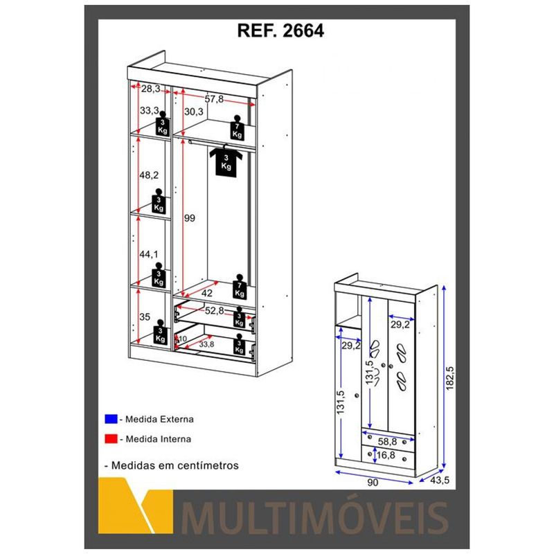 Roupeiro-3-Portas-e-2-Gavetas---New-Sorvete-Seco---Branco---Multimoveis