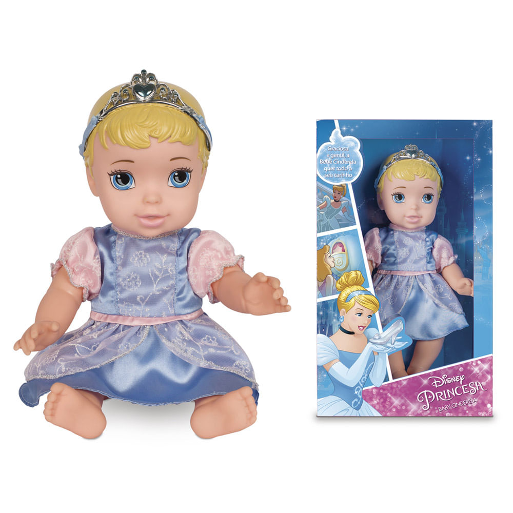 Boneca de Vinil - Disney - Princesas - Baby Ariel Luxo - Vestidos sortidos  - 30 cm - Mimo - Ri Happy