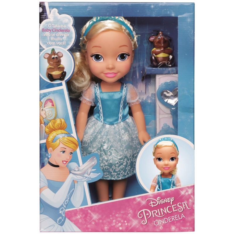 Boneca---30-cm---Minha-Primeira-Princesa-Real---Cinderela-com-Pet-e-Acessorios---Mimo_Frente