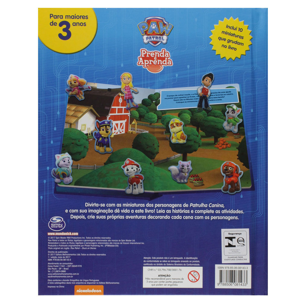 Confira Livro e 10 Mini Figuras - Patrulha Canina - Prenda e