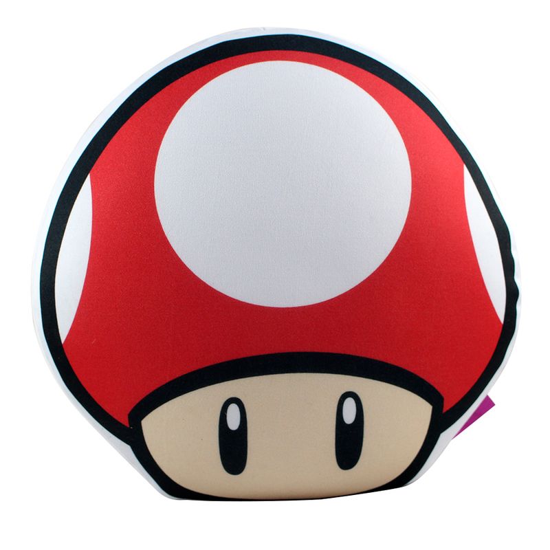 Almofada---Super-Mario-Bros---Formato-Cogumelo---Vermelho---Zona-Criativa