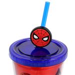 Copo-com-Canudo---350Ml---Disney---Marvel---Homem-Aranha---Zona-Criativa