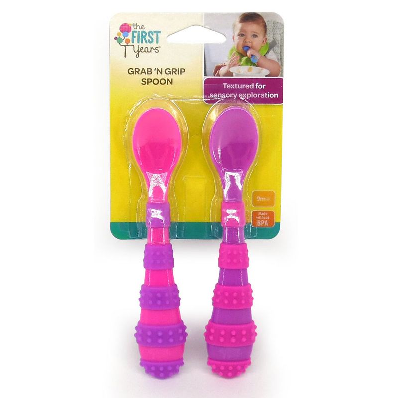 Colheres-Com-Relevo---2-Unidades---Rosa---The-First-Years---Girotondo