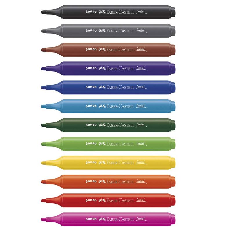 Canetas-Hidrograficas---Jumbo---Triangular---12-Cores---Faber-Castell