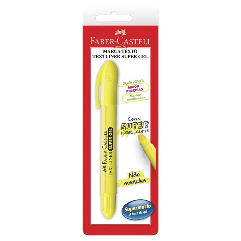 Caneta-Marca-Texto---Super-Gel---Amarela---Faber-Castell