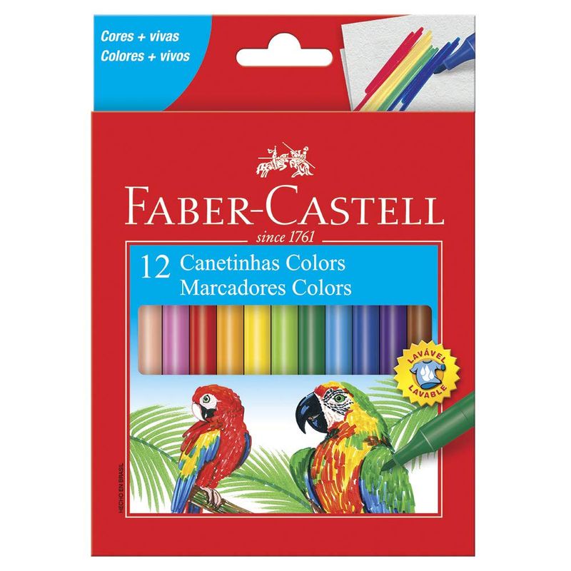 Canetas-Hidrograficas---12-Cores---Faber-Castell