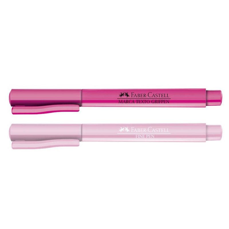 Caneta-Marca-Texto---Grifpen---2-Cores---Rosa---Faber-Castell