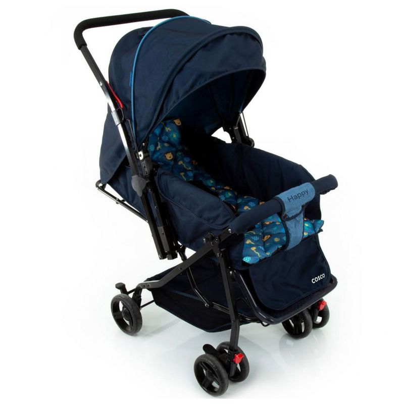 Carrinho-de-Passeio---Reclinavel---Happy---Azul---Cosco