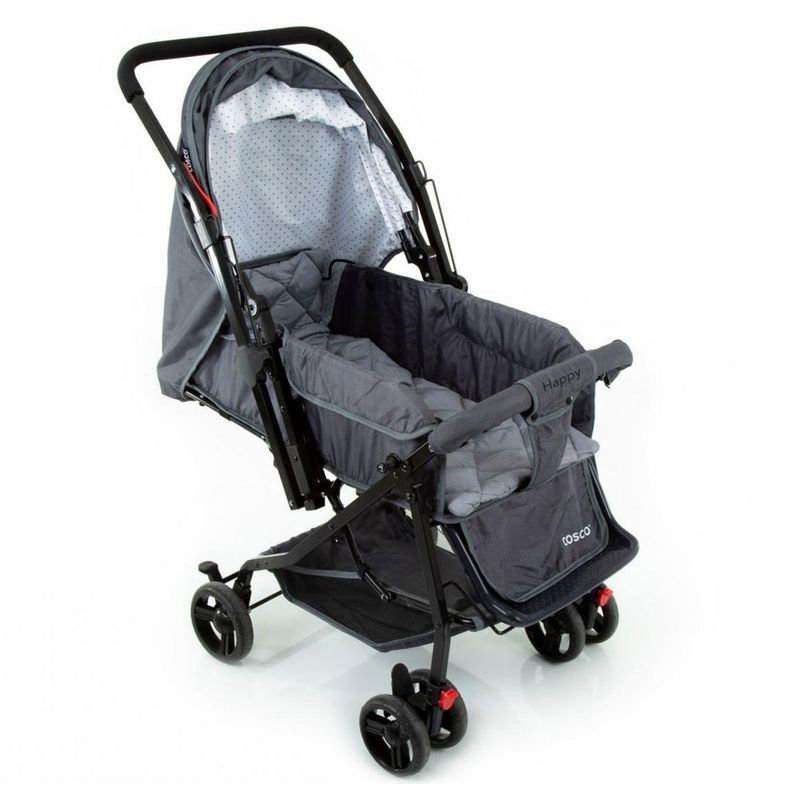 Carrinho-de-Passeio---Reclinavel---Happy---Cinza---Cosco