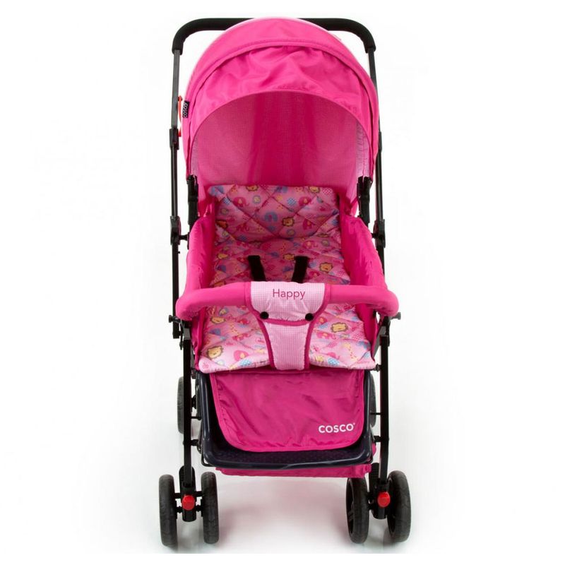 Carrinho-de-Passeio---Reclinavel---Happy---Rosa---Cosco
