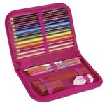 Estojo-Escolar---Nylon---Let-s-Go---Rosa---Faber-Castell