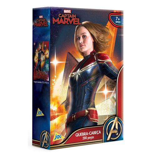 Quebra-Cabeça - 200 Peças - Disney - Marvel - Capitã Marvel - Toyster