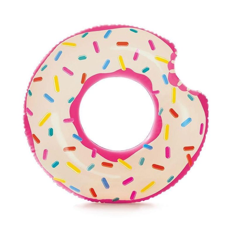 Acessorios-de-Praia-e-Piscina---Boia-Redonda---107-Cm---Rosquinha-Donut---Rosa---Intex