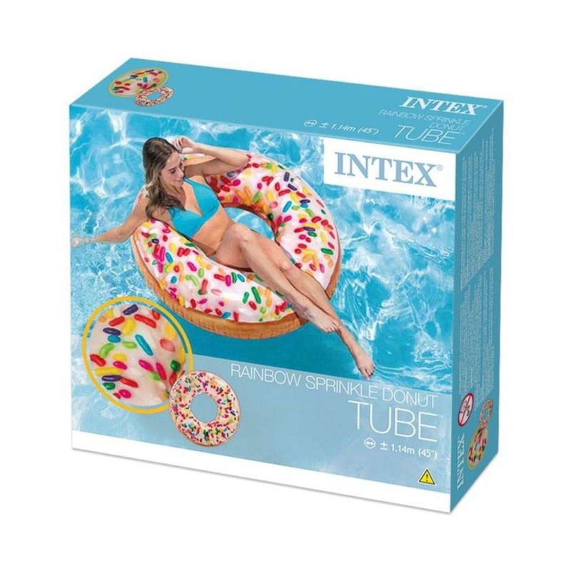 Acessorios-de-Praia-e-Piscina---Boia-Redonda---145-Cm---Rosquinha-Donut---Chocolate-Granulado---Intex