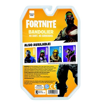 Boneco fortnite figura 4 com acessorios bandolier sunny