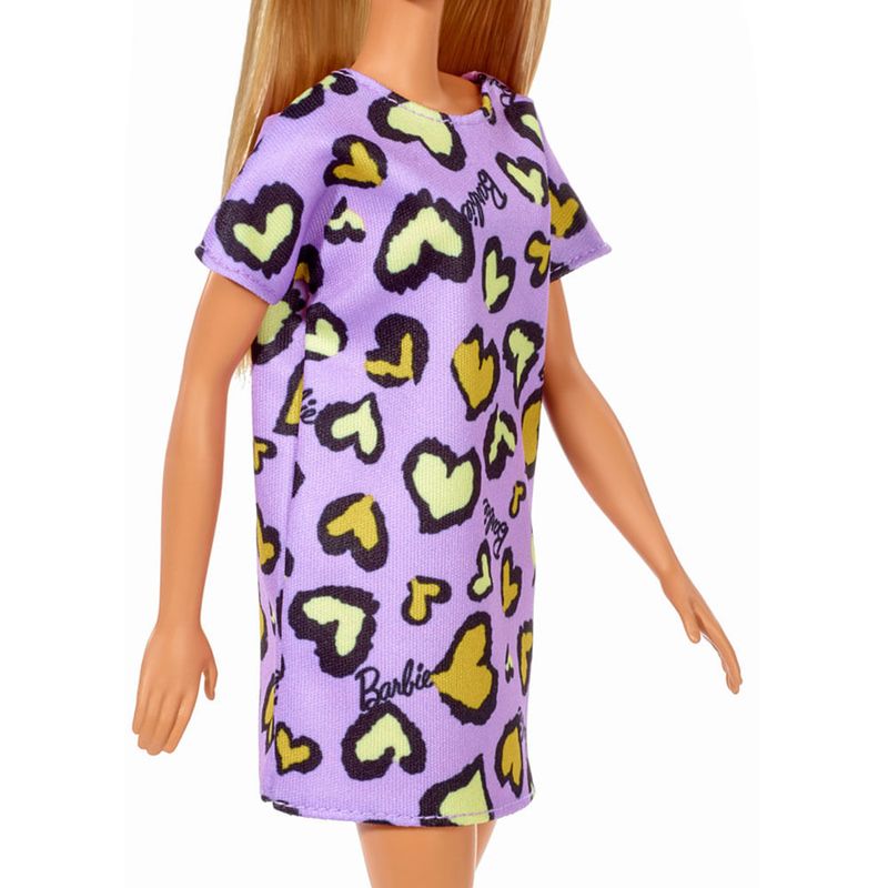 Boneca Barbie Fashion Vestido Glitter Loira Mattel - Roxo