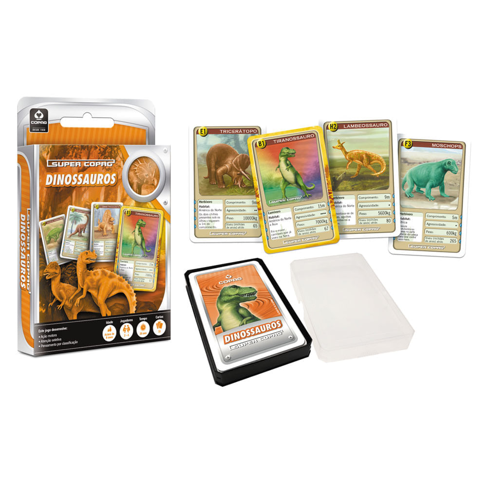 Jogo Super Cards Dinossauros Raciocínio Divertido + Nf