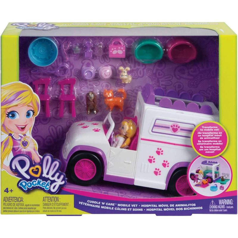 Veículo e Boneca – Polly Pocket – Hospital Móvel dos Bichinhos