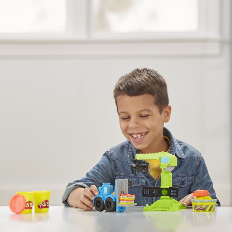 Massa-de-Modelar---Play-Doh---Wheels---Guindaste-e-Empilhadeira---Hasbro