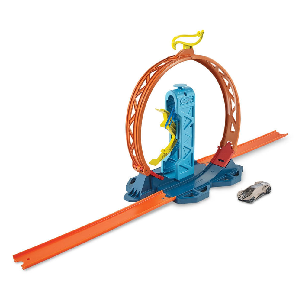 Pista De Percurso E Veículo Hot Wheels Track Builder Looping Mattel 7688
